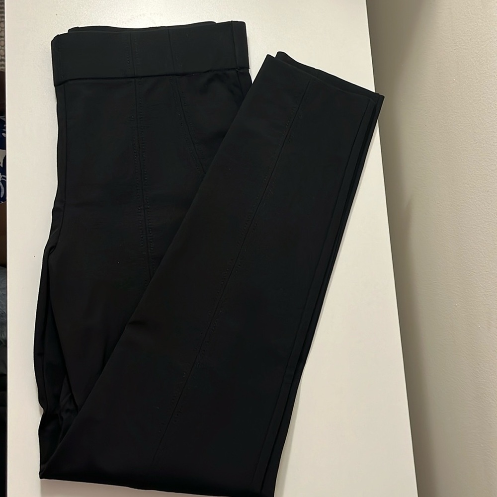 Black straight leg dress pants